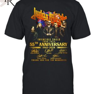 Judas Priest Invincible Shield Tour 2024 55th Anniversary 1969-2024 Thank You For The Memories T-Shirt