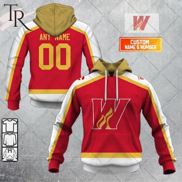 Personalized AHL Calgary Wranglers Color Jersey Style Hoodie