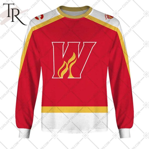 Personalized AHL Calgary Wranglers Color Jersey Style Hoodie
