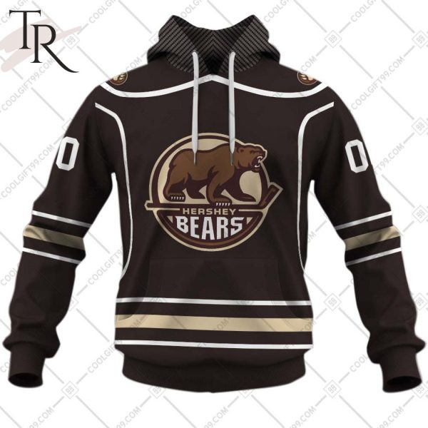 Personalized AHL Hershey Bears Color Jersey Style Hoodie