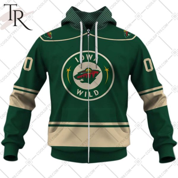 Personalized AHL Iowa Wild Color Jersey Style Hoodie