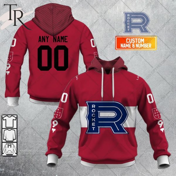 Personalized AHL Laval Rocket Color Jersey Style Hoodie