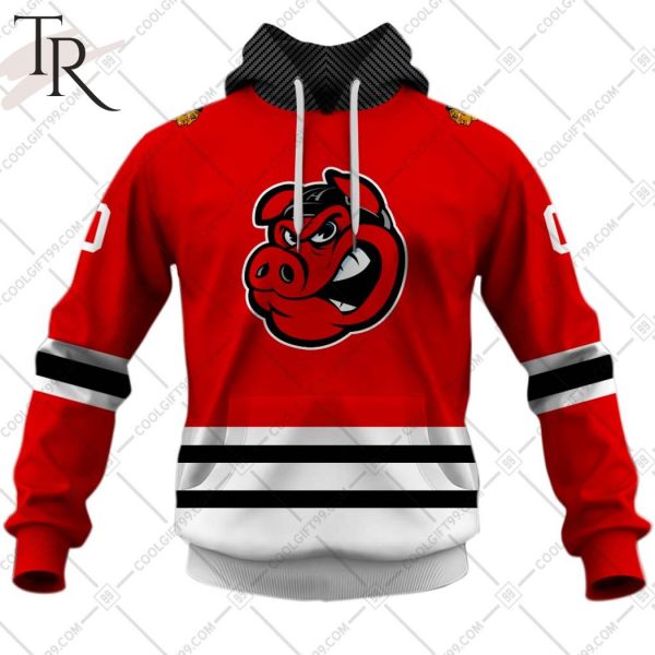 Personalized AHL Rockford IceHogs Color Jersey Style Hoodie