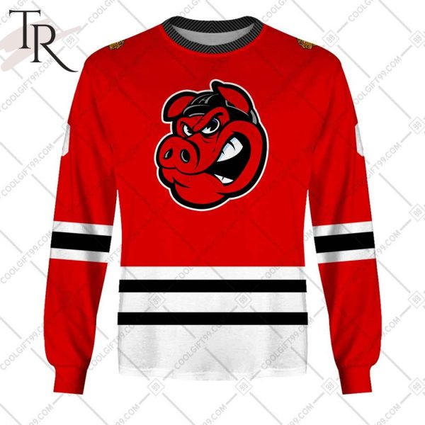 Personalized AHL Rockford IceHogs Color Jersey Style Hoodie