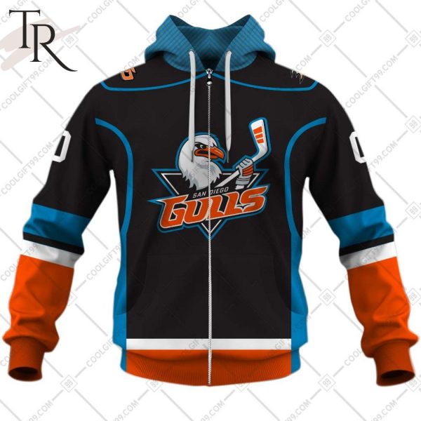 Personalized AHL San Diego Gulls Color Jersey Style Hoodie
