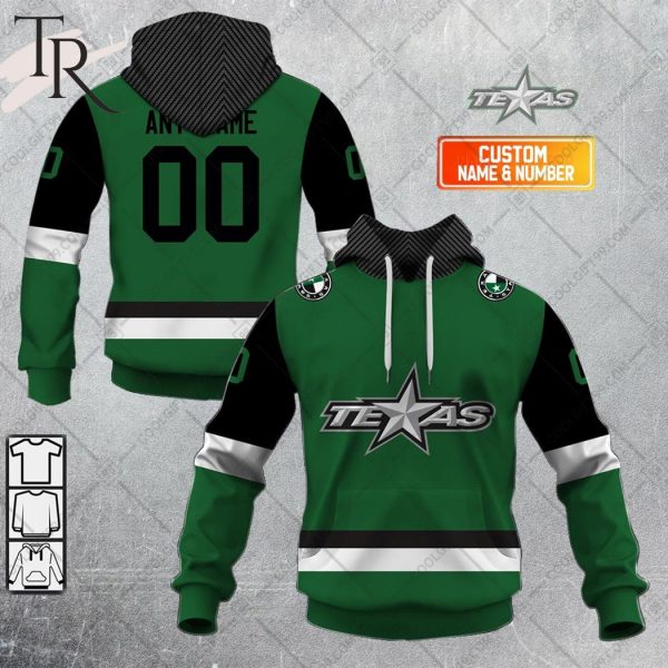 Personalized AHL Texas Stars Color Jersey Style Hoodie