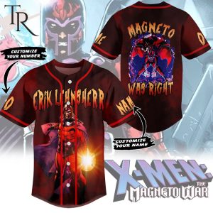 Erik Lehnsherr X-Men The Magneto War Right Custom Baseball Jersey