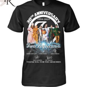 30th Anniversary 1994-2024 Foo Fighters Thank You For The Memories T-Shirt
