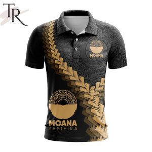 Super Rugby Moana Pasifika Special Black And Gold Polo Shirt