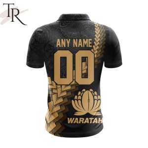 Super Rugby New South Whale Waratahs Special Black And Gold Polo Shirt