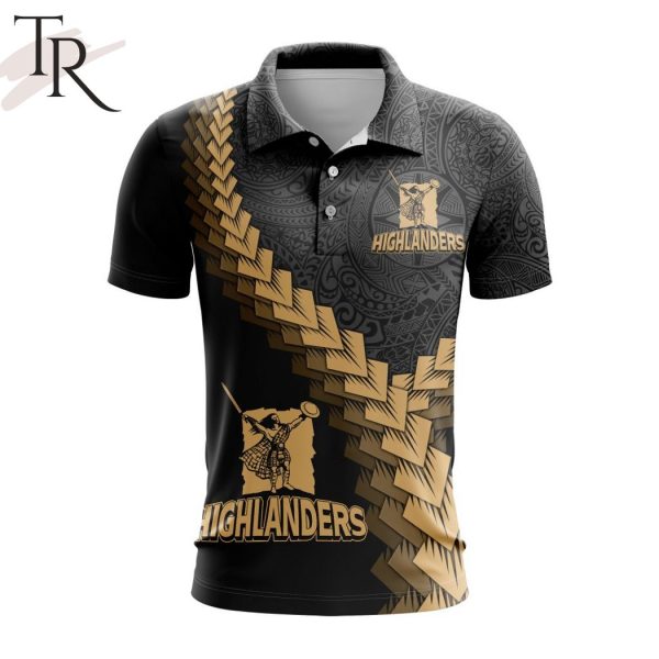 Super Rugby Speight’s Highlanders Special Black And Gold Polo Shirt