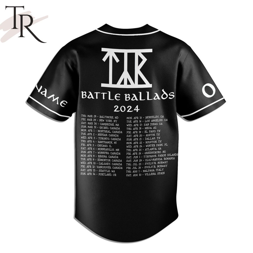 TYR Battle Ballads 2024 Custom Baseball Jersey
