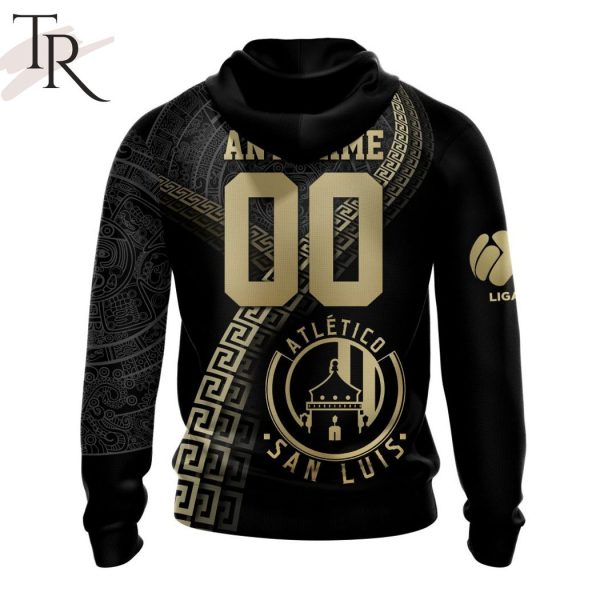 Personalized LIGA MX Atletico San Luis Special Black And Gold Design Hoodie