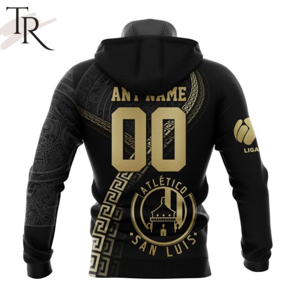 Personalized LIGA MX Atletico San Luis Special Black And Gold Design Hoodie