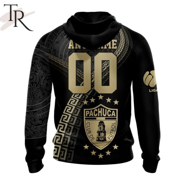 Personalized LIGA MX C.F. Pachuca Special Black And Gold Design Hoodie