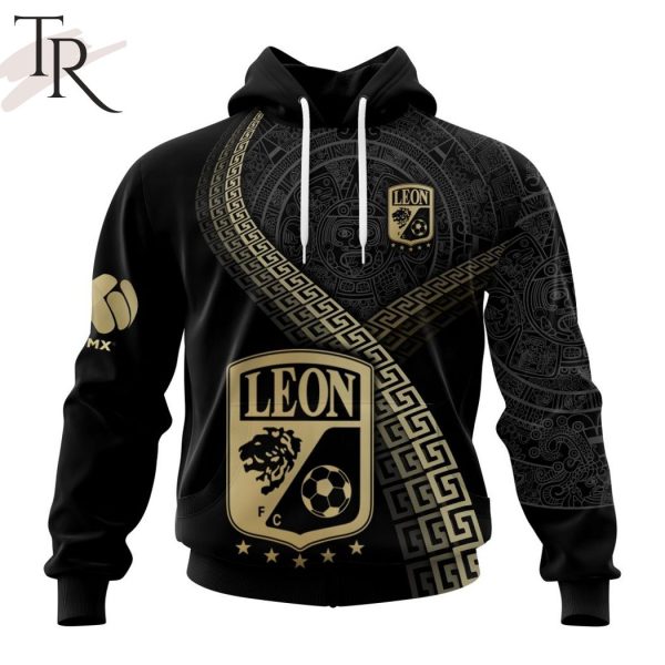 Personalized LIGA MX Club Leon Special Black And Gold Design Hoodie