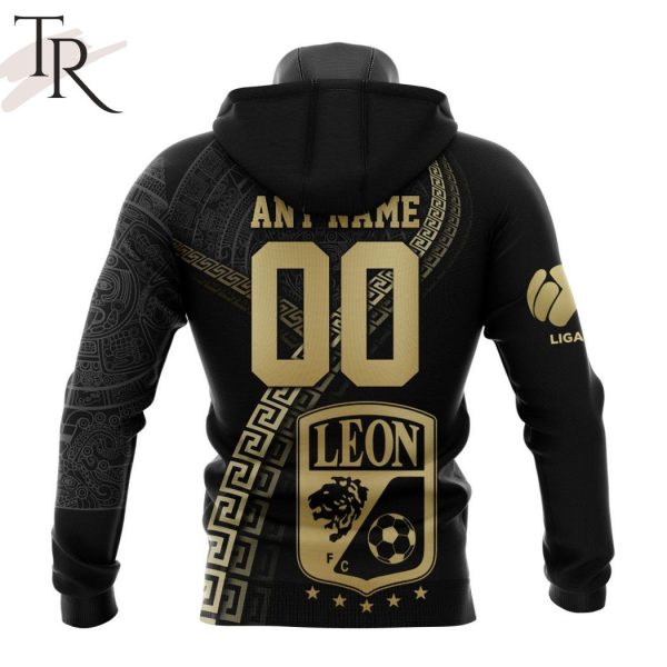 Personalized LIGA MX Club Leon Special Black And Gold Design Hoodie