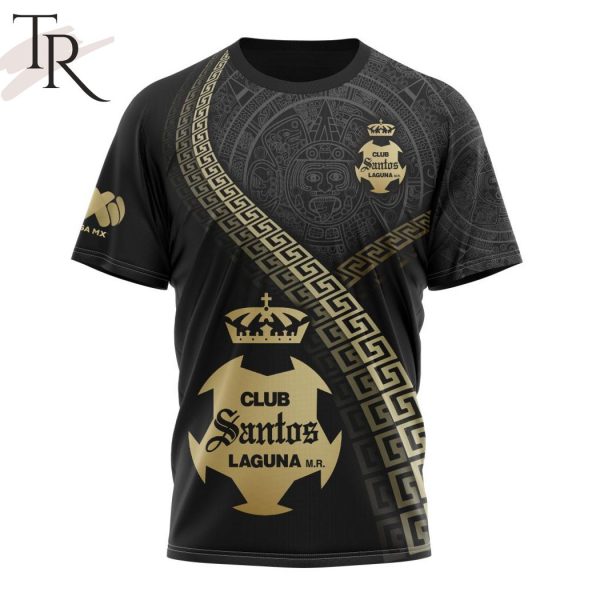 Personalized LIGA MX Club Santos Laguna Special Black And Gold Design Hoodie