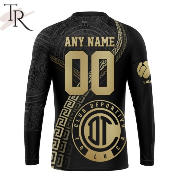 Personalized LIGA MX Deportivo Toluca Special Black And Gold Design Hoodie