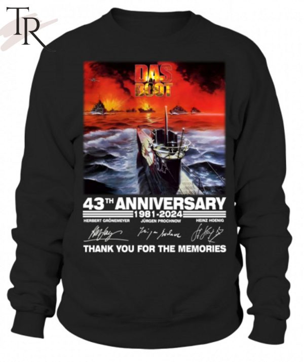 Das Boot 43th Anniversary 1981-2024 Thank You For The Memories T-Shirt