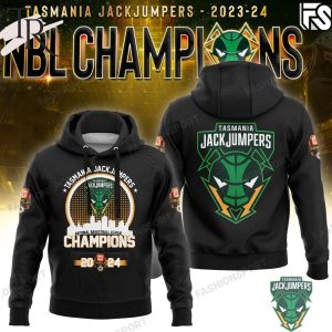 Tasmania JackJumpers National Basketball Champions 2024 Hoodie, Cap – Black