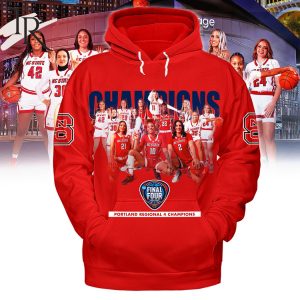 NC State Wolfpack 2024 Women’s Cleveland Final Four Portland Regional 4 Champions Hoodie – Red
