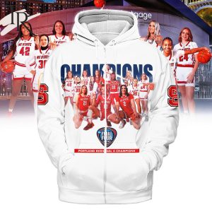 NC State Wolfpack 2024 Women’s Cleveland Final Four Portland Regional 4 Champions Hoodie – White