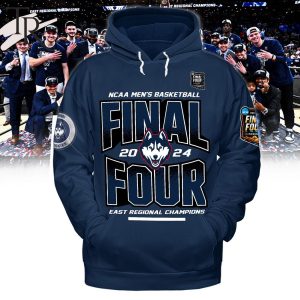 NCAA Men’s Basketball Final Four 2024 East Regional Champions Uconn Huskies Hoodie – Blue