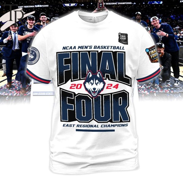 NCAA Men’s Basketball Final Four 2024 East Regional Champions Uconn Huskies Hoodie – White
