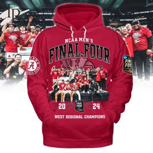 NCAA Men’s Final Four 2024 West Regional Champions Alabama Crimson Tide Hoodie – Red