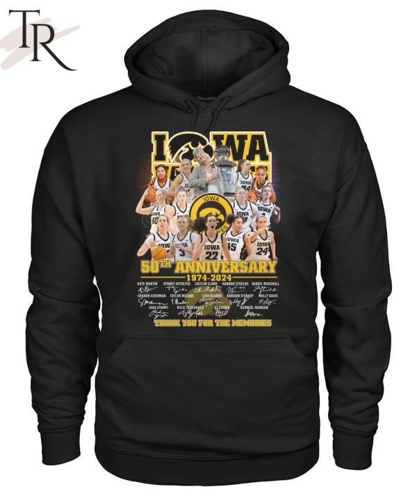 Iowa Hawkeyes 50th Anniversary 1974-2024 Thank You For The Memories T-Shirt