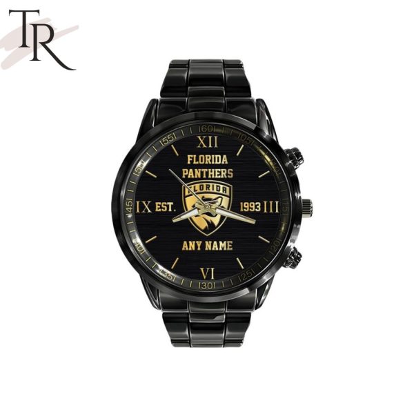 NHL Florida Panthers Special Black Stainless Steel Watch