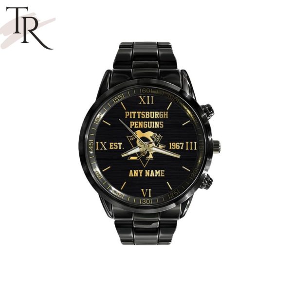 NHL Pittsburgh Penguins Special Black Stainless Steel Watch