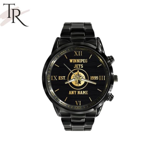 NHL Winnipeg Jets Special Black Stainless Steel Watch