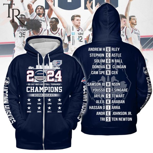 NCAA Uconn Huskies Big East Men’s Basketball Tournament Champions Hoodie – Navy