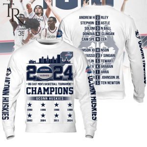 NCAA Uconn Huskies Big East Men’s Basketball Tournament Champions Hoodie – White