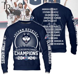 Uconn Huskies Big East Men’s Basketball Tournament Champions 2024 Hoodie – Navy