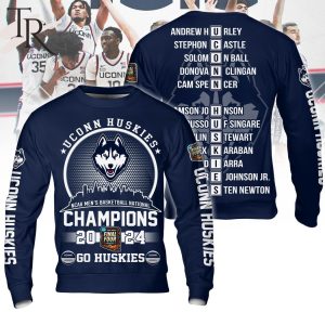 Uconn Huskies NCAA Men’s Basketball National Champions 2024 Go Huskies Hoodie – Navy