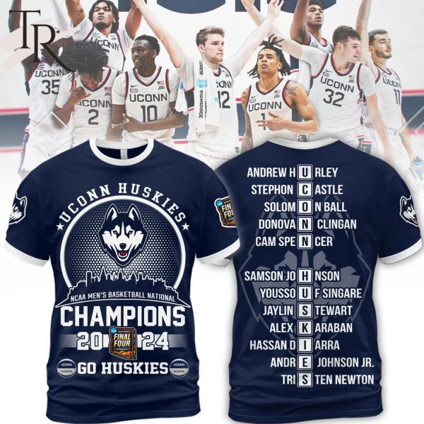 Uconn Huskies NCAA Men’s Basketball National Champions 2024 Go Huskies Hoodie – Navy