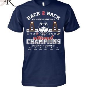 Back To Back NCAA Men’s Basketball National Champions 2023-2024 Uconn Huskies T-Shirt