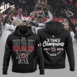 South Carolina Gamecocks 3 Time NCAA Women’s Basketball National Champions Hoodie – Black