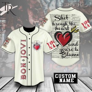 Bon Jovi Shot Through The Heart And You’re To Blame Custom Baseball Jersey