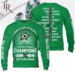 Dallas Stars Central Division Champions 23-24 Let’s Go Stars Hoodie – Green