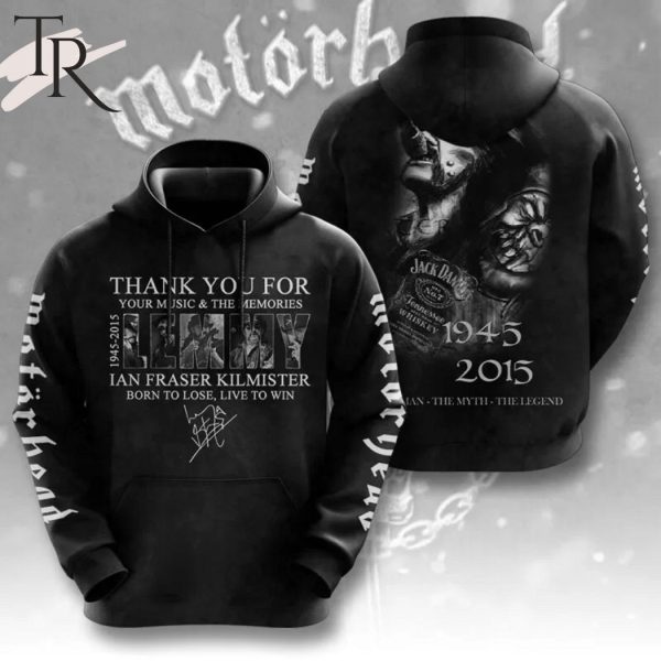 Thank You For Music & The Memories Lemmy 1945-2024 Ian Fraser Kilmister Born To Lose Live To Win Hoodie