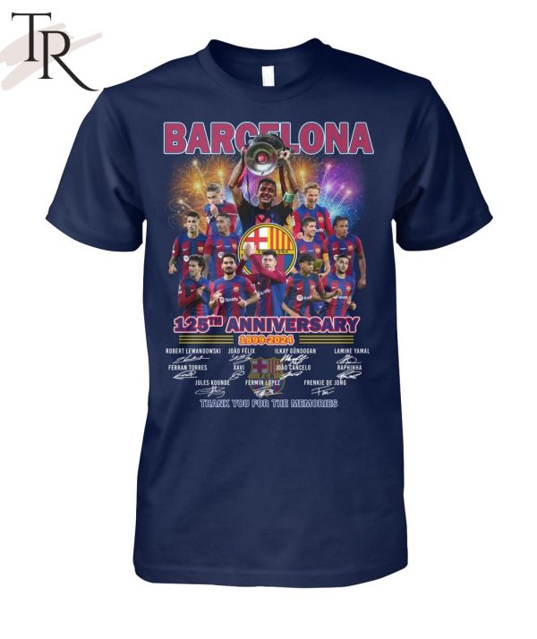 Barcelona 125th Anniversary 1899-2024 Thank You For The Memories T-Shirt