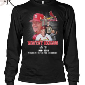 Whitey Herzog 1931-2024 Thank You For The Memories Signature T-Shirt