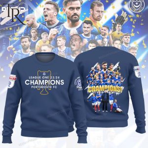 League One 23-24 Champions Portsmouth FC Hoodie – Navy