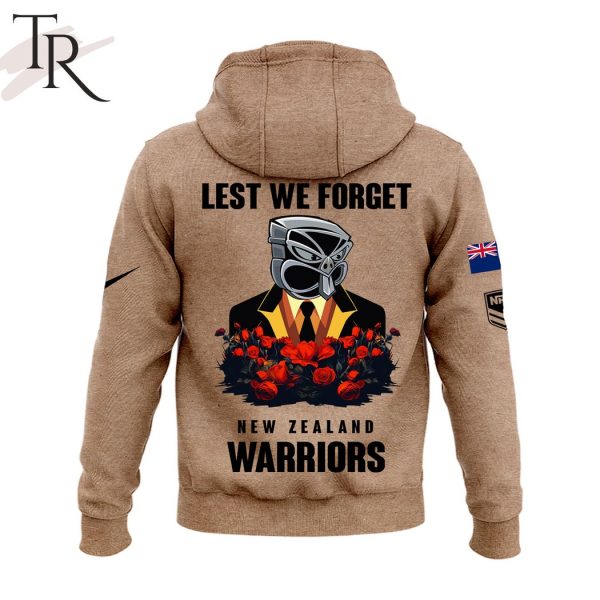 New Zealand Warriors ANZAC Day Lest We Forget Hoodie, Cap
