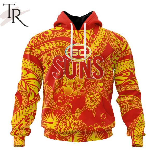 Personalized AFL Gold Coast Suns Special Polynesian Design Hoodie