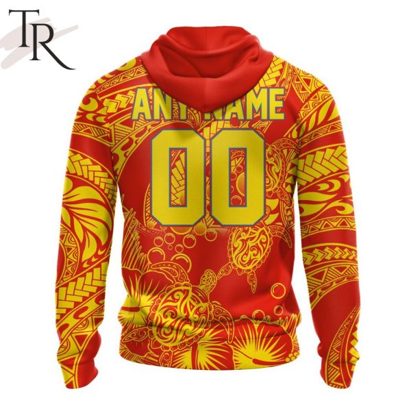 Personalized AFL Gold Coast Suns Special Polynesian Design Hoodie